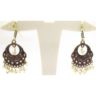 Golden Oxidized Earring Jhumka Jhumki Ethnic Jewelry Drop Chandelier Dangle AE13